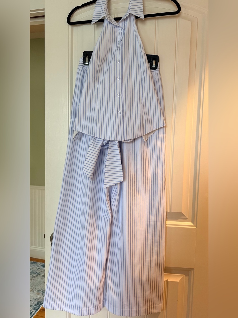 Gianni Bini striped  Two-Piece Top & Elastic Waist Pants Set